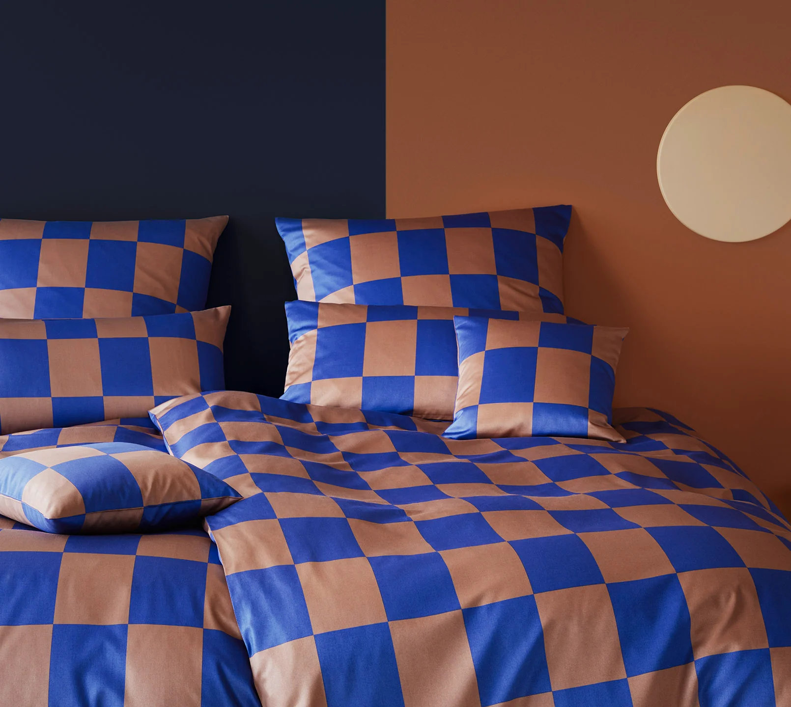 Povle�en� - Comfort Sat�n - Mozaika - Kobalt a Mocha Mousse - Premium Mako Sat�n 