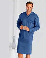 Pánská Noční Košile - Modrá - Jersey - Luxury Style