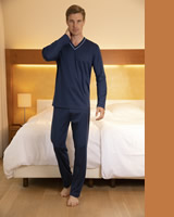 Pánské Pyžamo - Marine Modrá - Jersey - Luxury Style