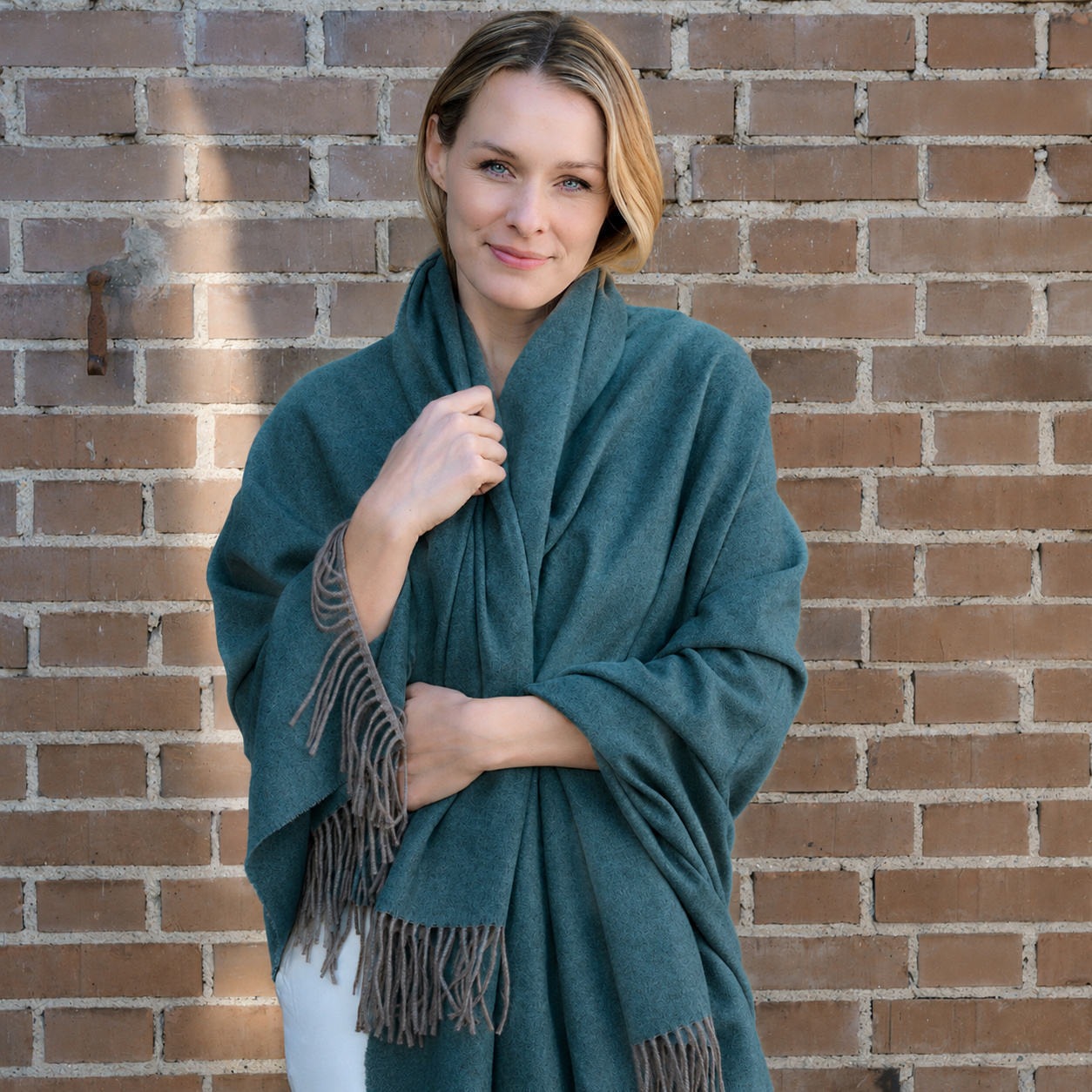 Luxusn� Pl�d Aspen - Op�lov� Zelen� - Ka�m�r - Christian Fischbacher - SwissMade
