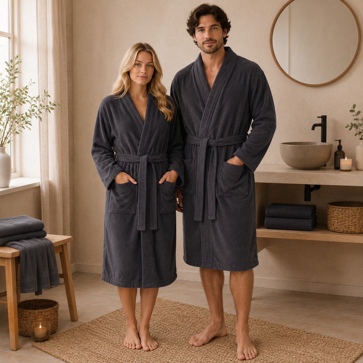 �upan UNISEX - Kimono - Antracitov� - Elegantn� grafit -  UNI -  Tom Tailor