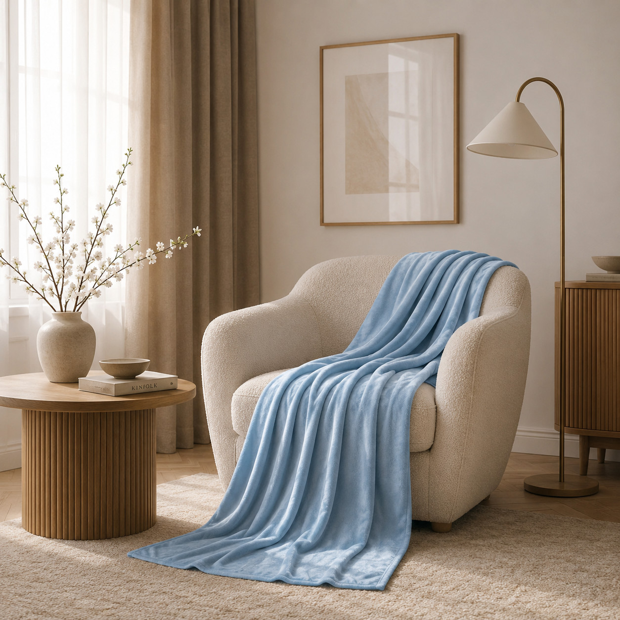 Deka - Pl�d - UNI - Wellsoft Fl�s - Color - Blankytn� - Tom Tailor