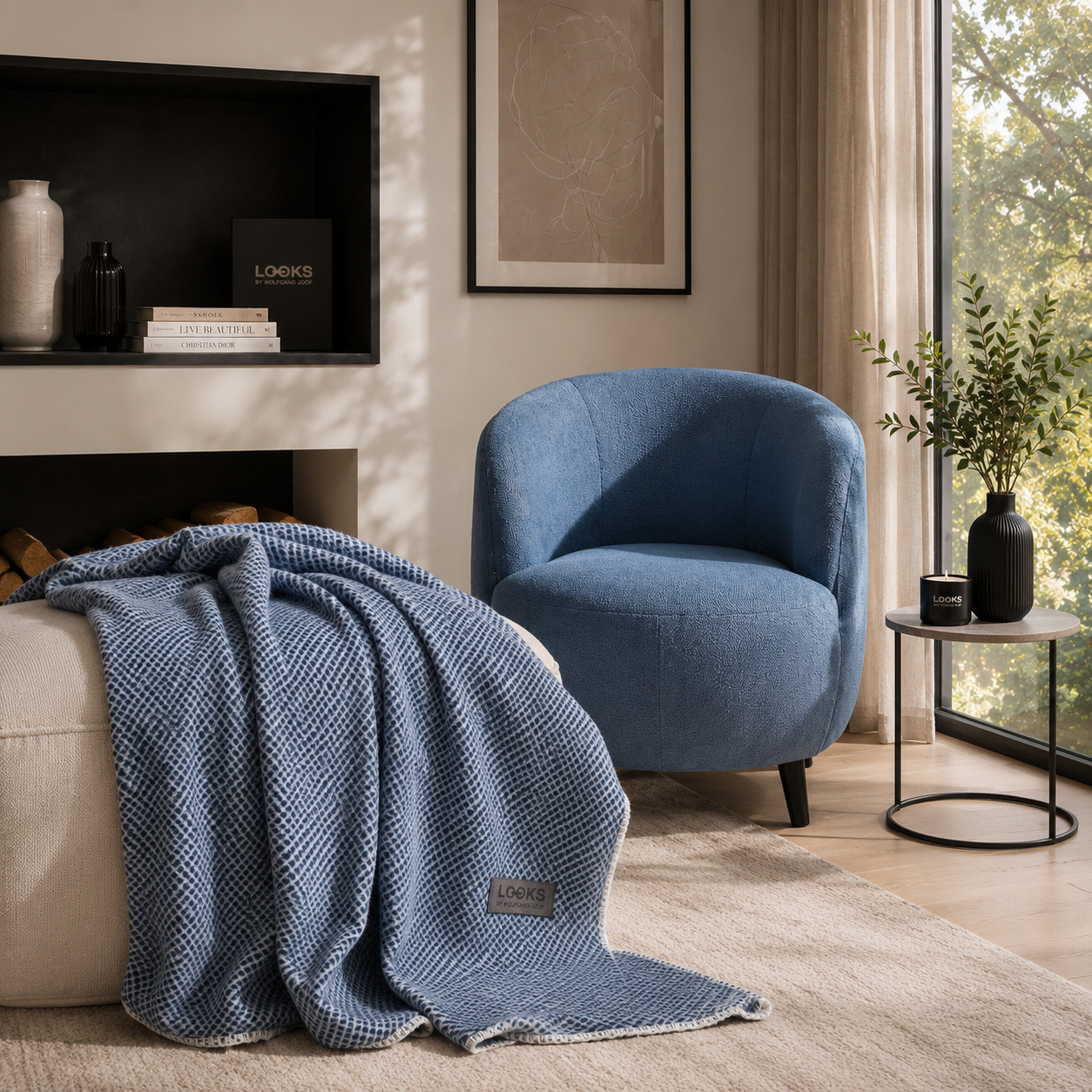 Deka - Pl�d - Luxury LOOKS by Wolfgang Joop - Seversk� Mod� � Modr� Diamant