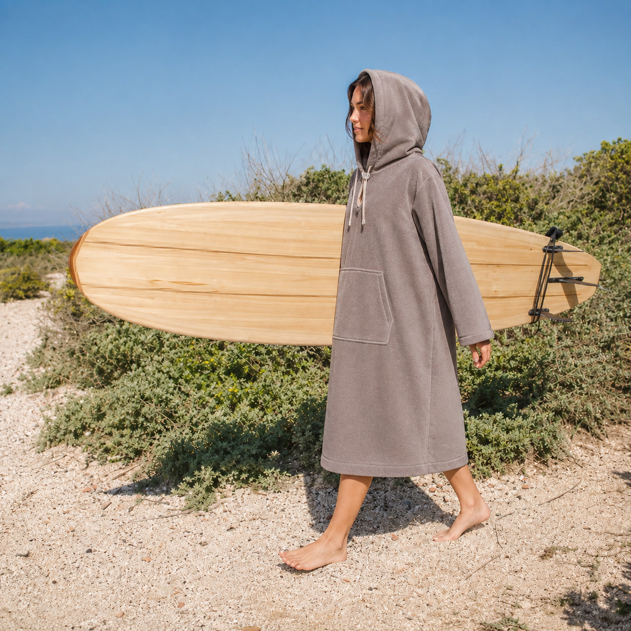 Poncho - Wellness - Sport - Pon�o - D�msk� - Multi - Bambus - Taupe