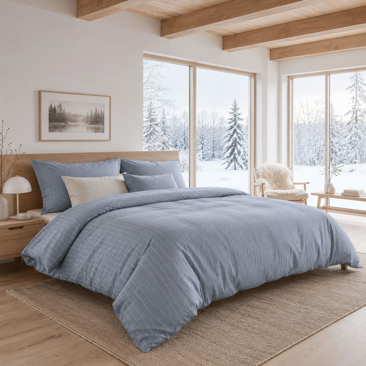 Luxusn� Flanelov� Povle�en� - Schlossberg - Emil - Modr� - Swiss Flanel - Luxury