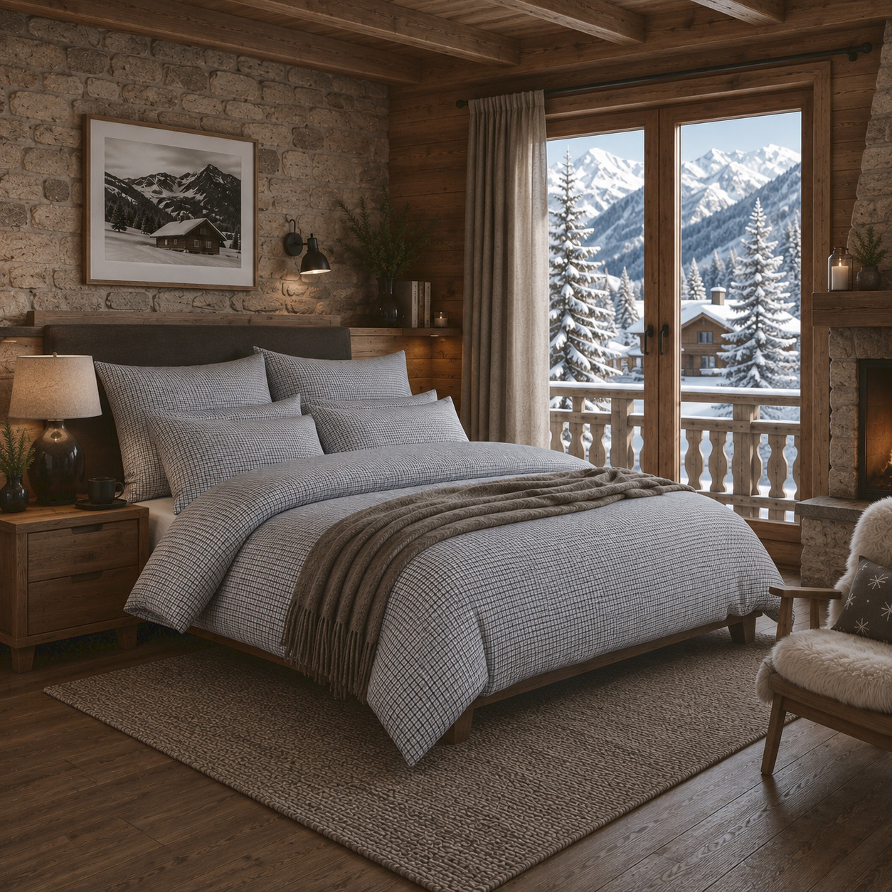 Luxusn� Flanelov� Povle�en� - Schlossberg - Serina - Modr� - Swiss Flanel - Luxury