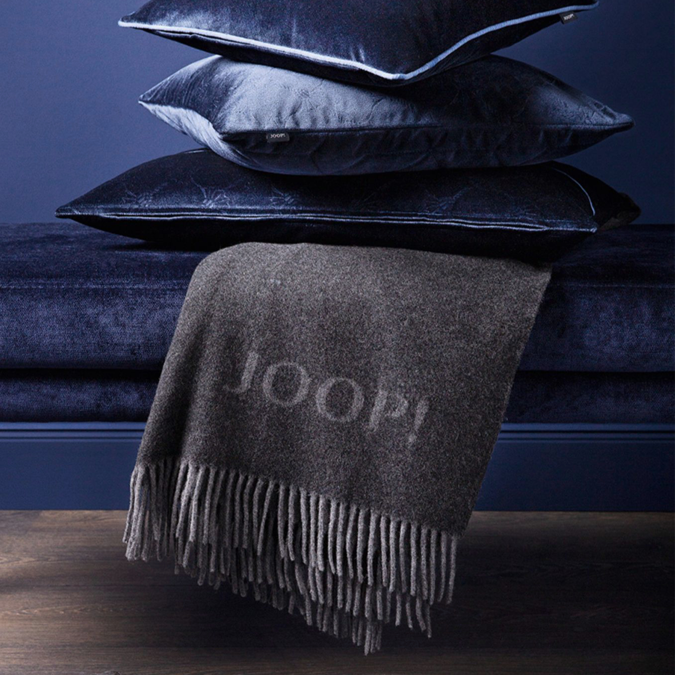 Deka - Pl�d - Fine - Joop! - Premium Vlna a Ka�m�r - Antracit a Grafit