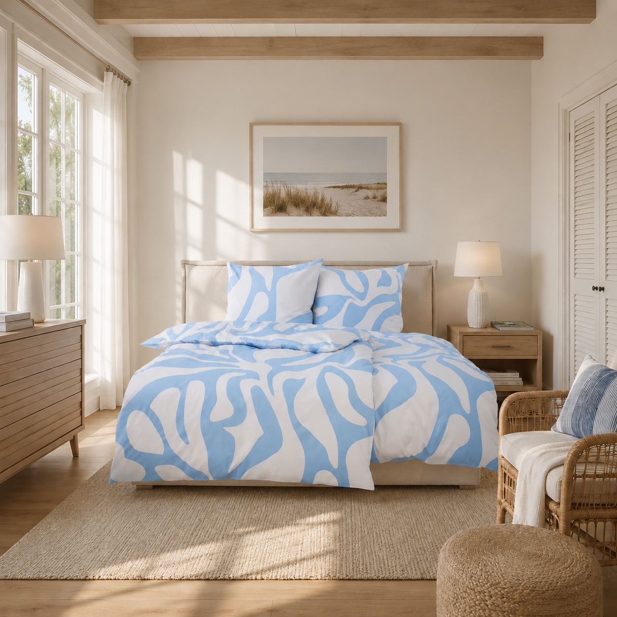 Povle�en� - s.Oliver - Modr� Laguna - Mako Bavln�n� Sat�n - Grafik Design Style